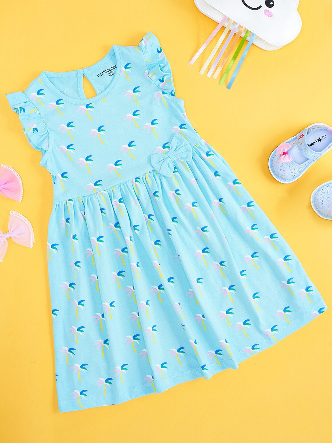 Pantaloons Junior Girls Tropical Printed Flutter Sleeves Cotton Fit & Flare Dress, Blue
Pantaloons Junior Girls Tropical Printed Flutter Sleeves Cotton Fit & Flare Dress, Blue