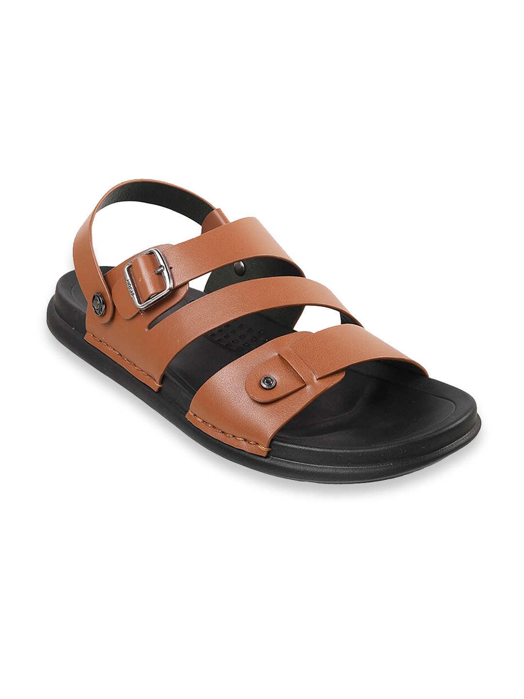 Mochi Men Open Toe Comfort Sandals With Backstrap, Tan