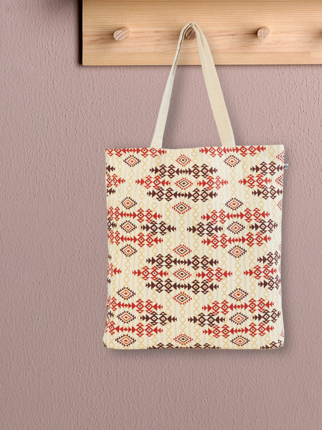 Home Centre Ethnic Motifs Printed Shopper Tote Bag, Beige 
Home Centre Ethnic Motifs Printed Shopper Tote Bag, Beige