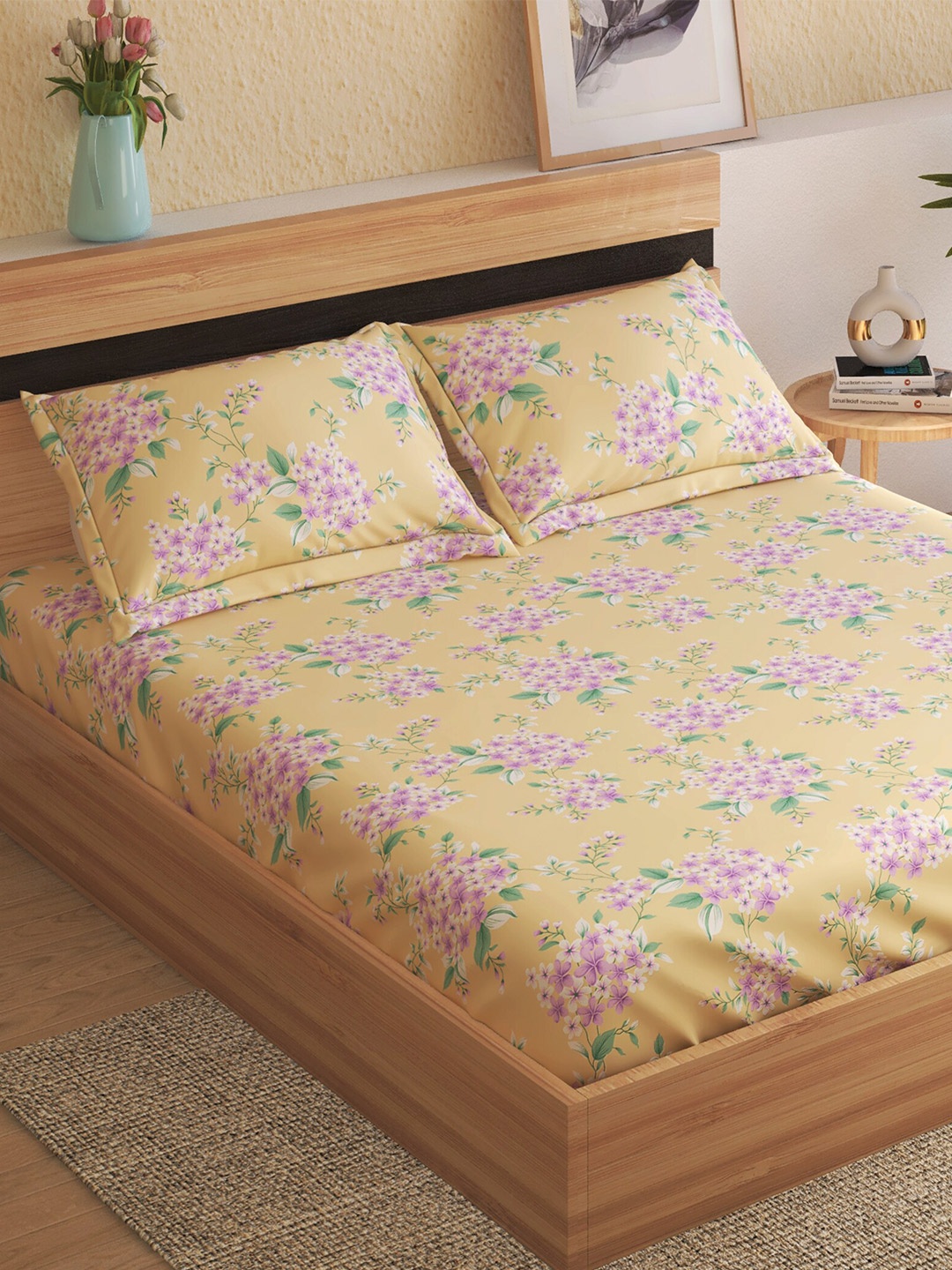 Home Centre Grandeur Yellow & Green Floral 200 TC Cotton King Bedsheet & 2 Pillow Covers
Home Centre Grandeur Yellow & Green Floral 200 TC Cotton King Bedsheet & 2 Pillow Covers