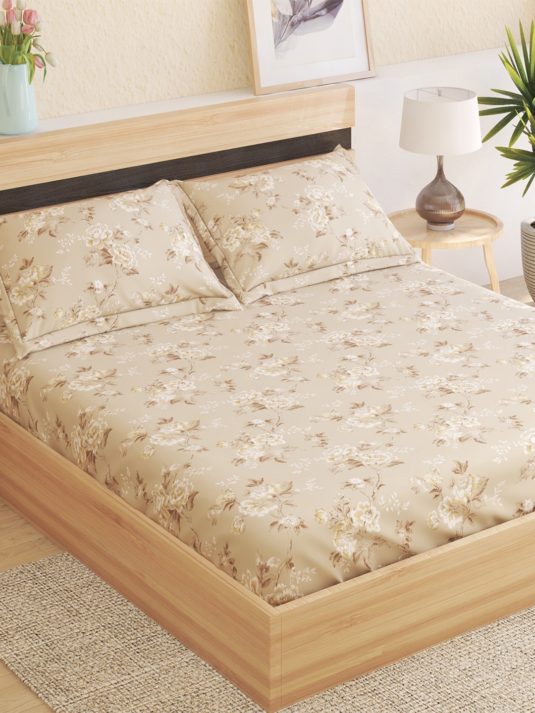 Home Centre Grandeur Brown & White Floral Cotton 300 TC King Bedsheet With 2 Pillow Covers
Home Centre Grandeur Brown & White Floral Cotton 300 TC King Bedsheet With 2 Pillow Covers