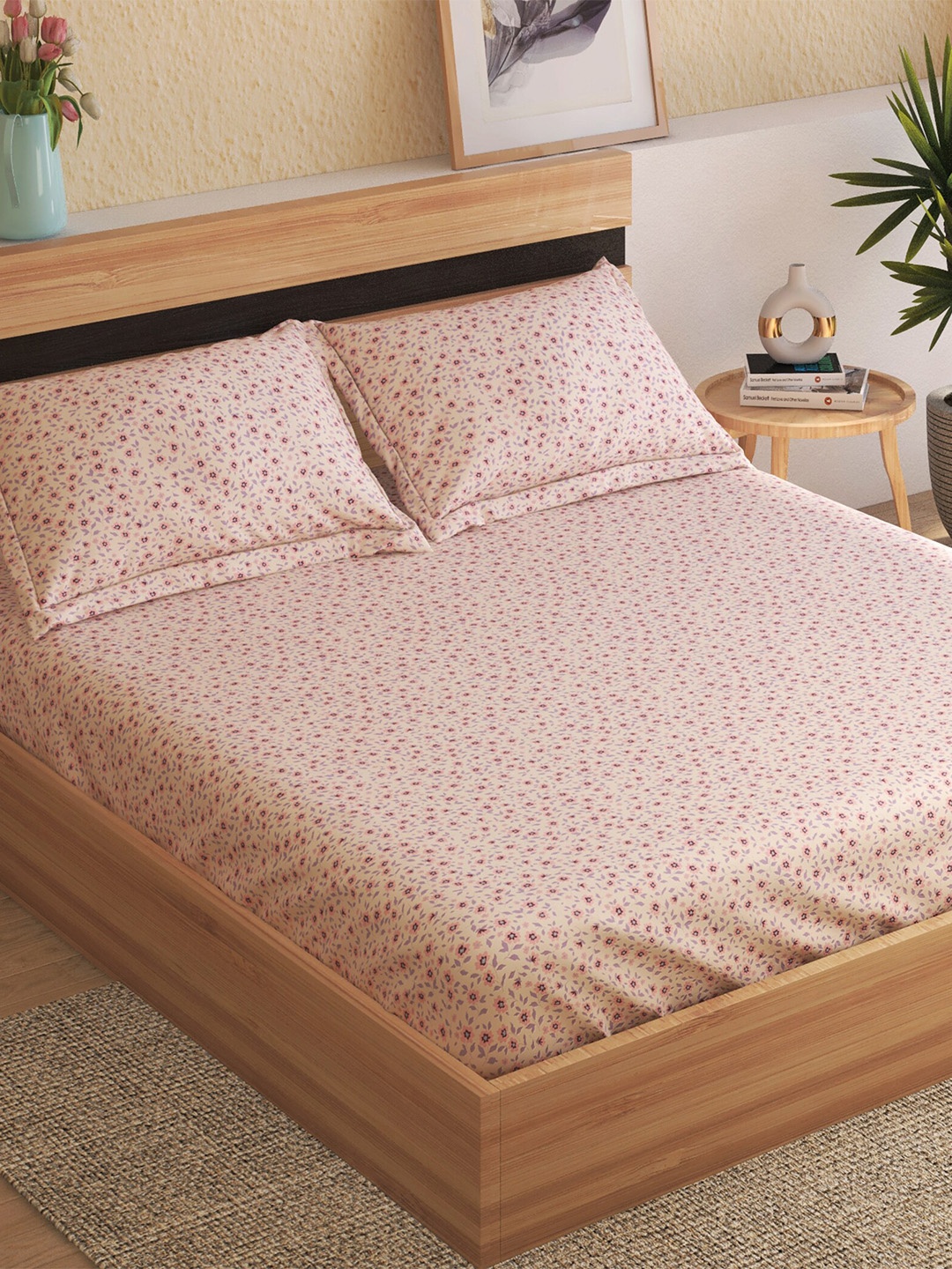 Home Centre Grandeur Pink & Lavender Floral 300 TC Cotton King Bedsheet & 2 Pillow Covers
Home Centre Grandeur Pink & Lavender Floral 300 TC Cotton King Bedsheet & 2 Pillow Covers