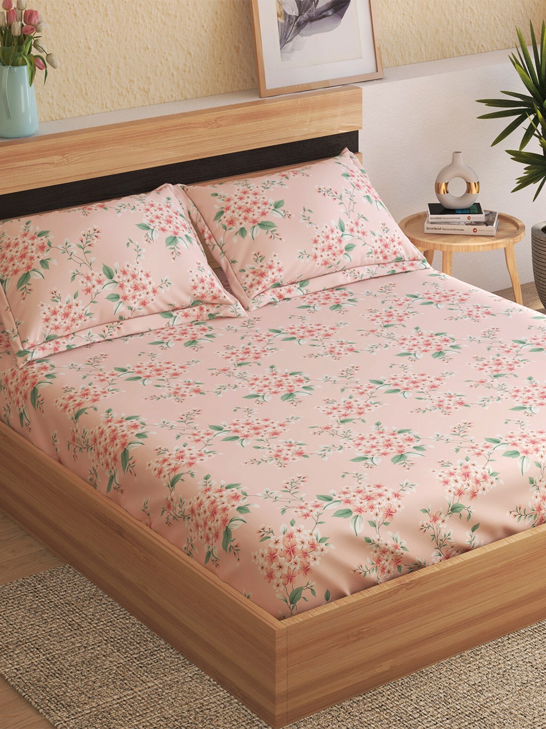 Home Centre Grandeur Pink Printed 200 TC Fitted Cotton King Bedsheet & 2 Pillow Covers
Home Centre Grandeur Pink Printed 200 TC Fitted Cotton King Bedsheet & 2 Pillow Covers