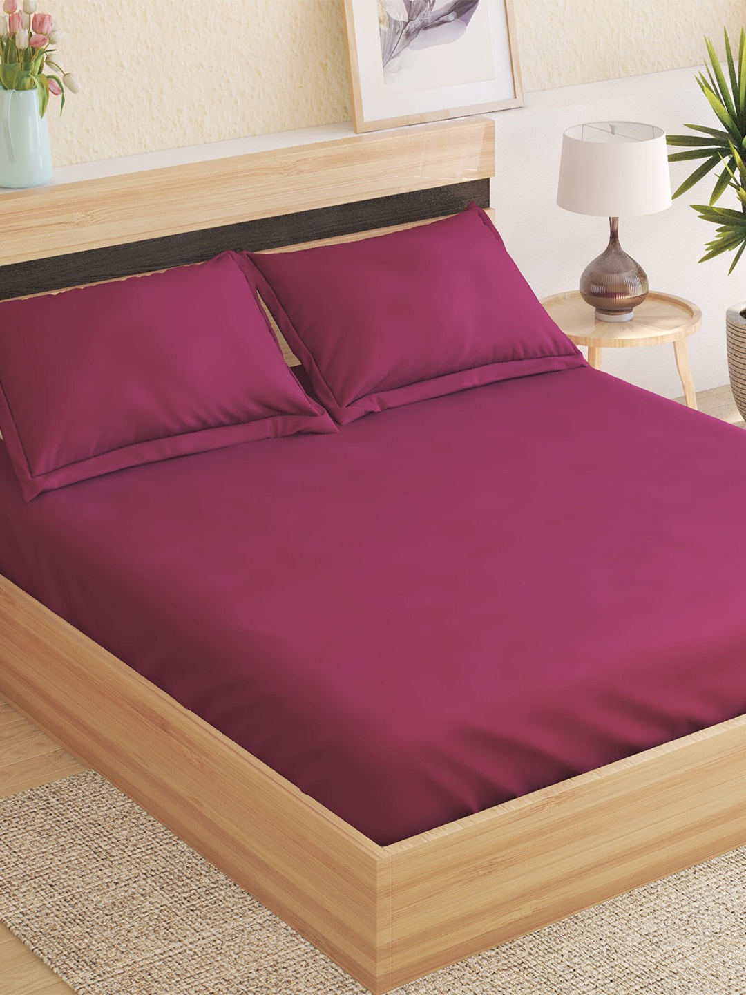 Home Centre Colour Refresh Purple 144 TC Cotton Fitted King Bedsheet With 2 Pillow Covers
Home Centre Colour Refresh Purple 144 TC Cotton Fitted King Bedsheet With 2 Pillow Covers