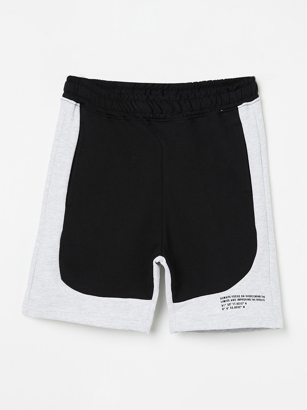 Fame Forever by Lifestyle Boys Mid-Rise Colourblocked Casual Knitted Pure Cotton Shorts, Black
Fame Forever by Lifestyle Boys Mid-Rise Colourblocked Casual Knitted Pure Cotton Shorts, Black