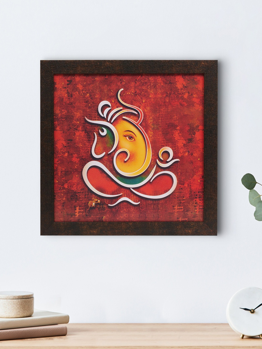 Home Centre Pacific Aura Red & White Ganesha Printed Wall Photo Frame