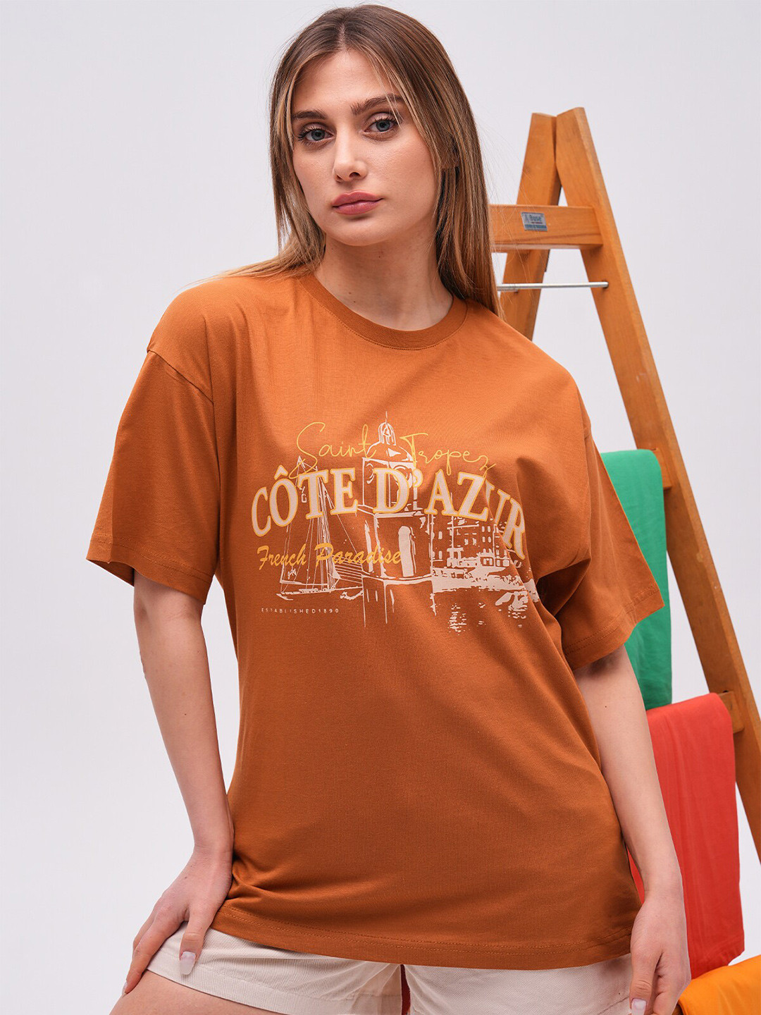 PRET A TUER Typography Printed Drop Shoulder Sleeves Pure Cotton Oversized T-shirt, Tan
PRET A TUER Typography Printed Drop Shoulder Sleeves Pure Cotton Oversized T-shirt, Tan