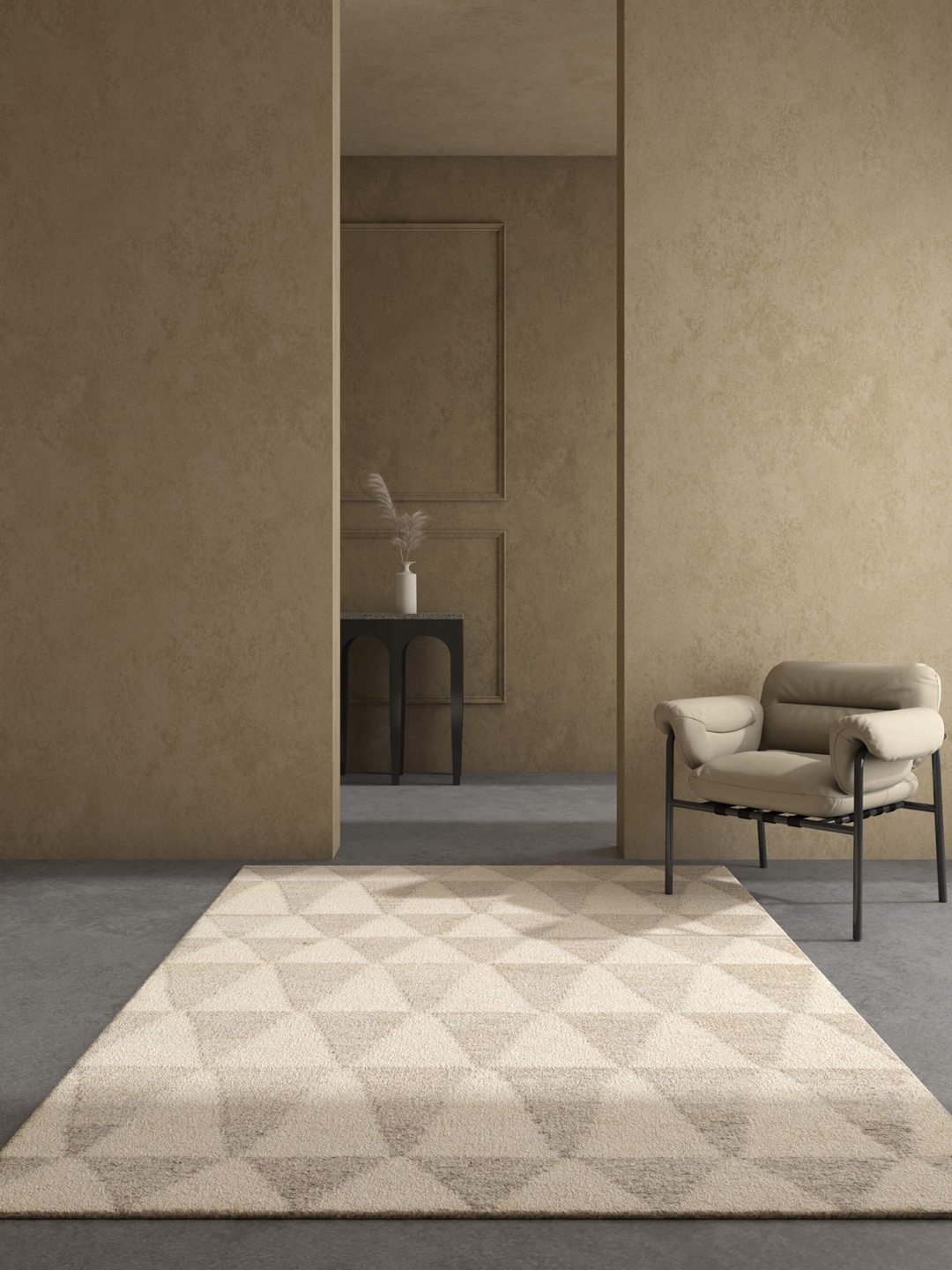 Jaipur Rugs Grey & Beige Geometric Woven Design Rectangular Jute Carpet