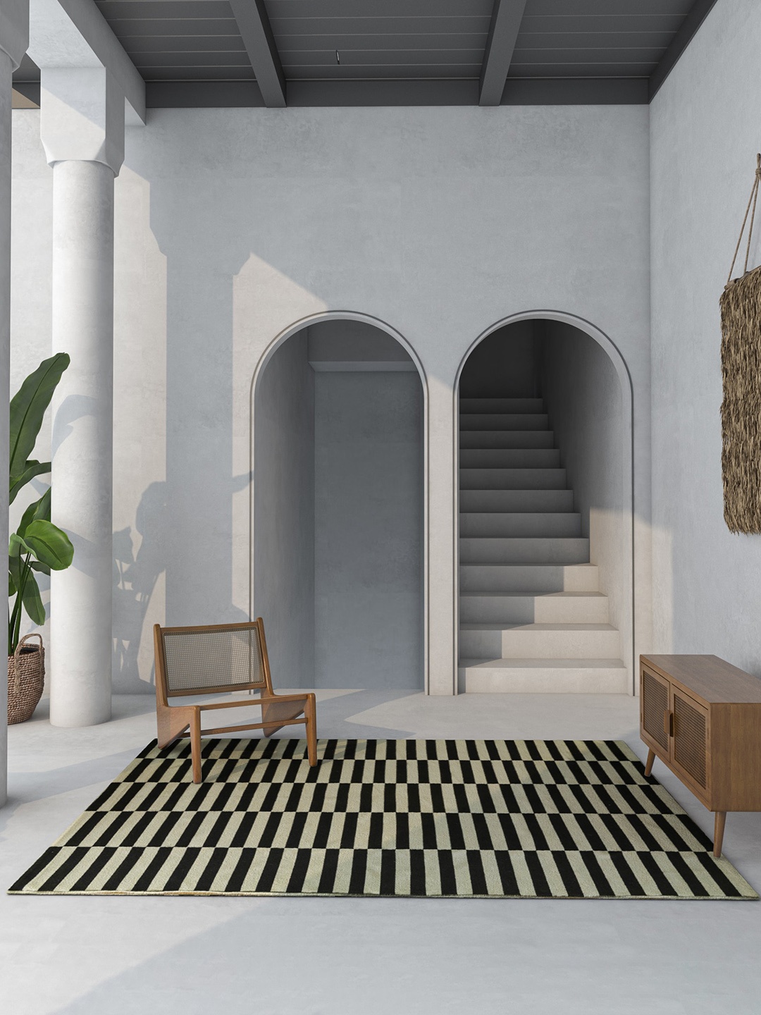 Jaipur Rugs Maroc Collection Off-White & Black Striped Rectangular Woolen Dhurrie Carpet
Jaipur Rugs Maroc Collection Off-White & Black Striped Rectangular Woolen Dhurrie Carpet