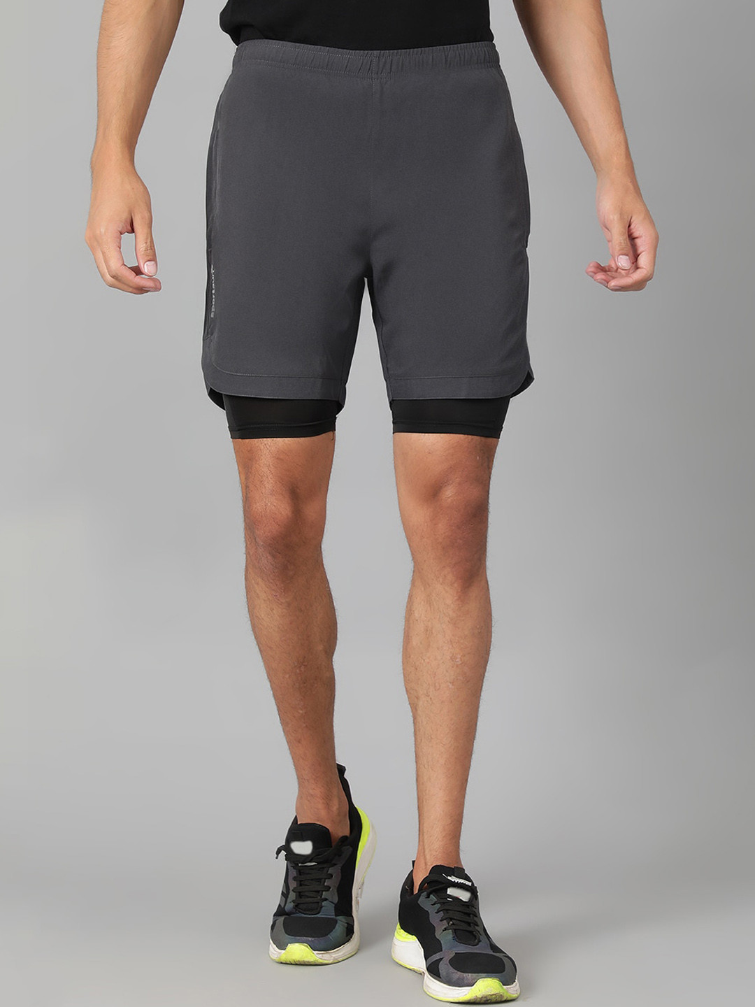 SPORT SUN Men Mid-Rise Sports Shorts, Grey 
SPORT SUN Men Mid-Rise Sports Shorts, Grey