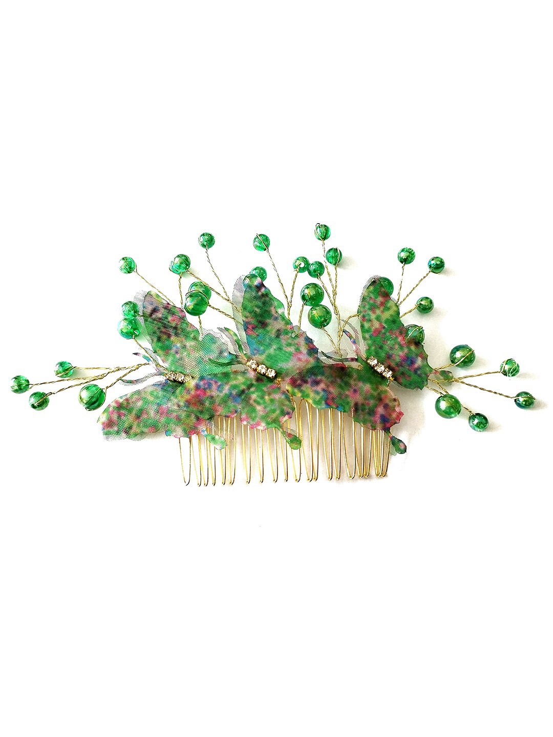 Hair Flare Women Artificial Butterfly Style Designed With Stones And Pearls Comb Pin, Green
Hair Flare Women Artificial Butterfly Style Designed With Stones And Pearls Comb Pin, Green
