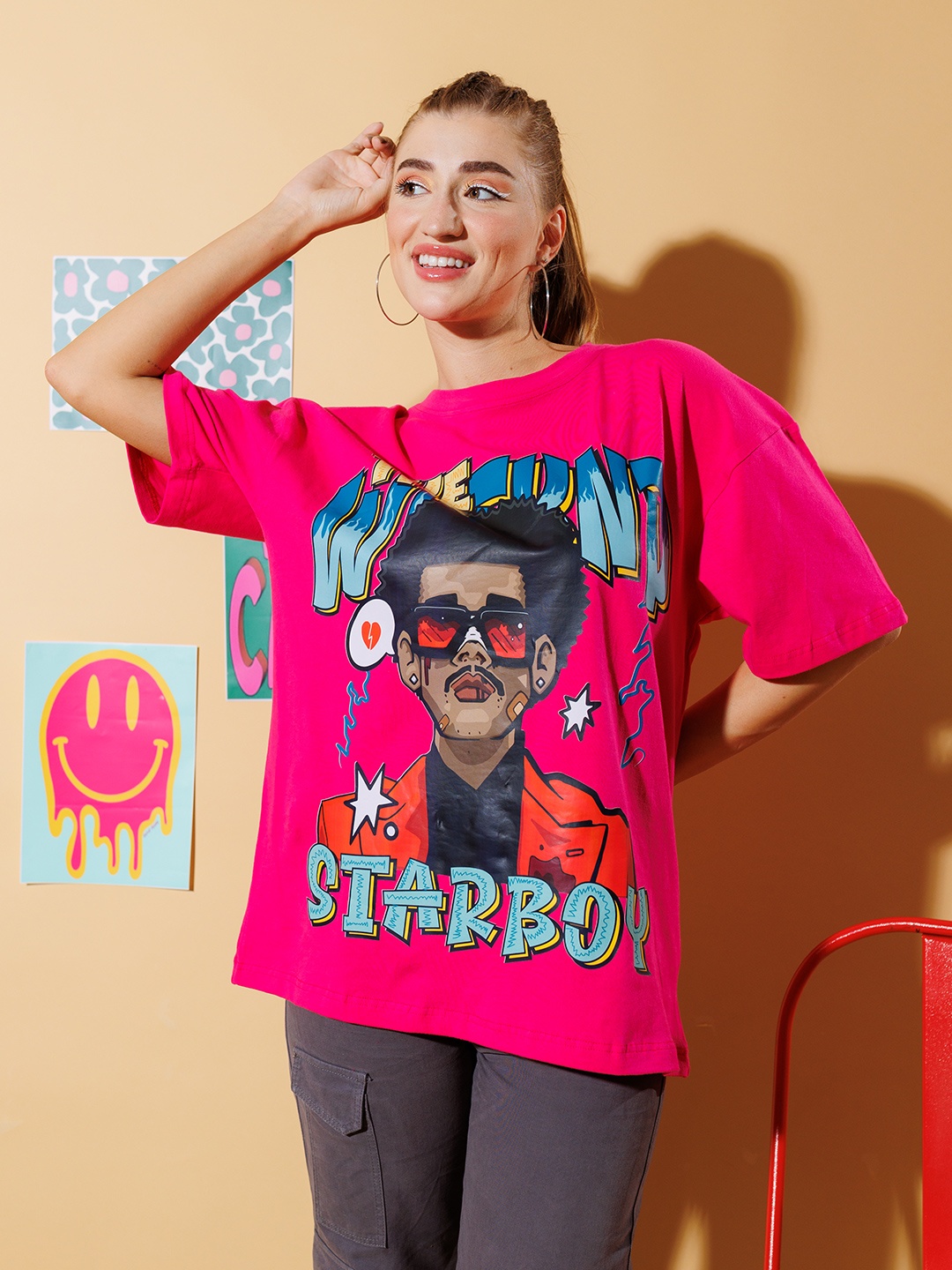 Stylecast X Hersheinbox Pure Cotton The Weeknd Abel Tesfaye Graphic Printed Casual T-shirt, Pink
Stylecast X Hersheinbox Pure Cotton The Weeknd Abel Tesfaye Graphic Printed Casual T-shirt, Pink