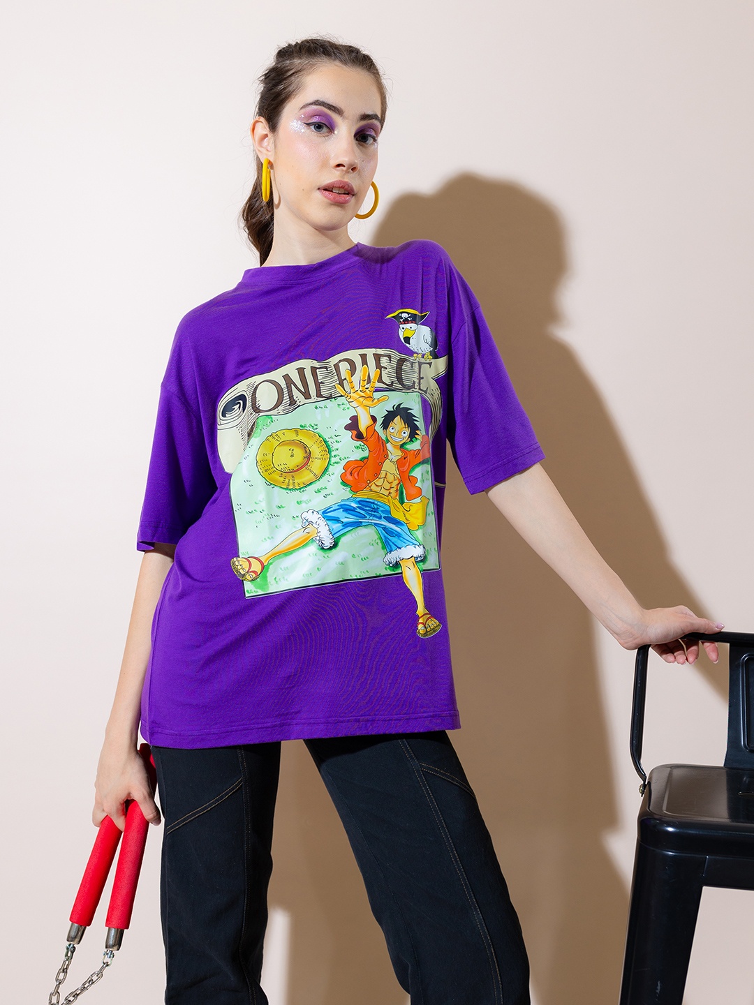 Stylecast X Hersheinbox Printed Drop-Shoulder Sleeves Pure Cotton T-shirt, Purple
Stylecast X Hersheinbox Printed Drop-Shoulder Sleeves Pure Cotton T-shirt, Purple