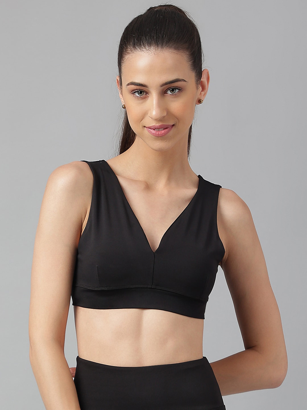 Oh So Fly V-Neck Sleeveless Cotton Bralette Crop Top, Black
Oh So Fly V-Neck Sleeveless Cotton Bralette Crop Top, Black