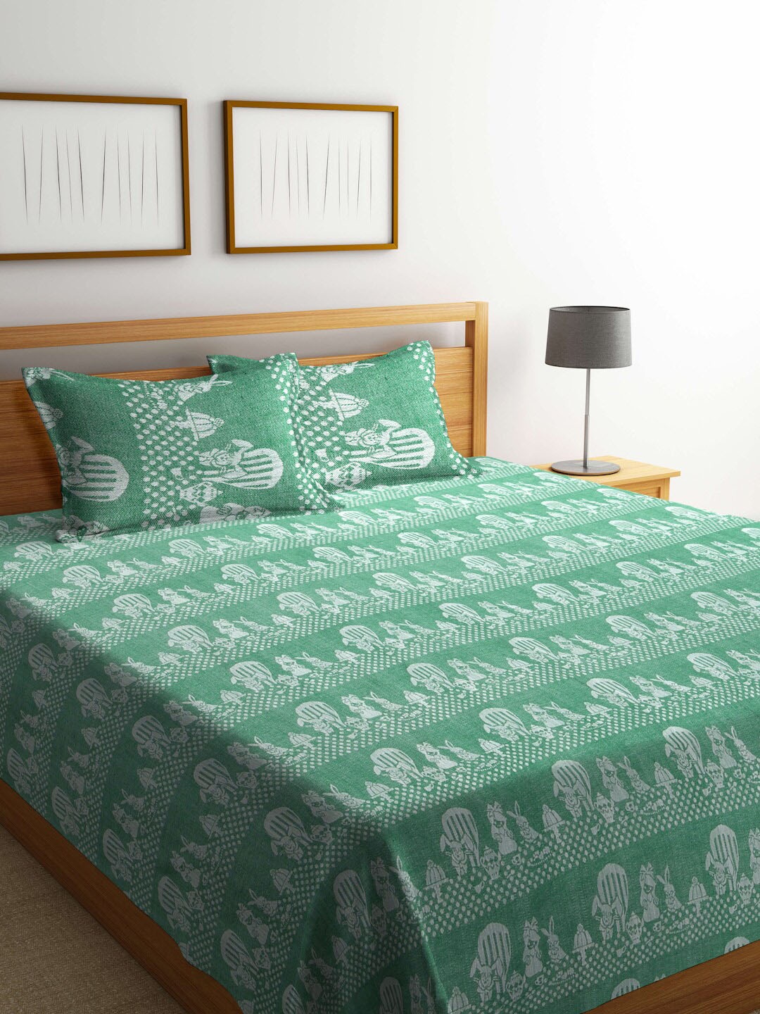 FABINALIV Green Cartoon Design Pure Cotton Double King Bed Cover With 2 Pillow Covers
FABINALIV Green Cartoon Design Pure Cotton Double King Bed Cover With 2 Pillow Covers