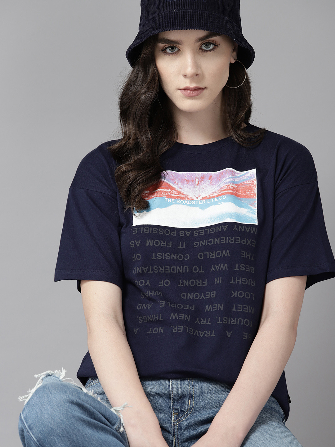 The Roadster Lifestyle Co. Printed Drop-Shoulder Sleeves Regular Fit T-shirt, Navy blue
The Roadster Lifestyle Co. Printed Drop-Shoulder Sleeves Regular Fit T-shirt, Navy blue
