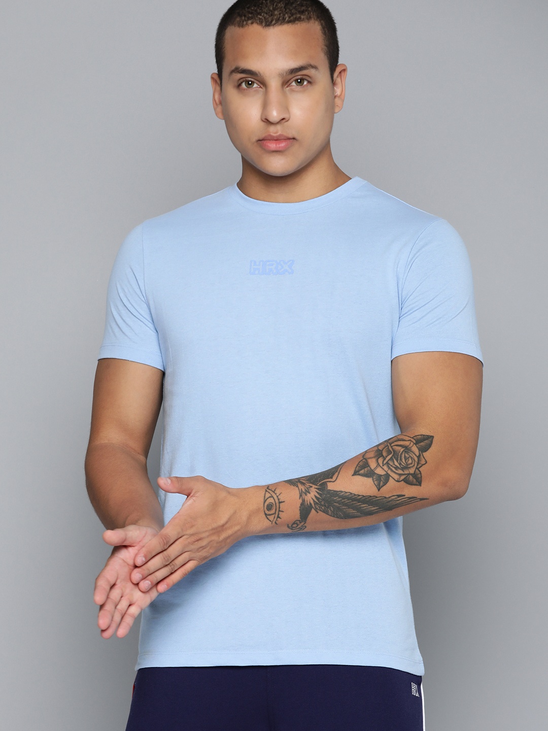 HRX by Hrithik Roshan Men Solid T-shirt, Blue
