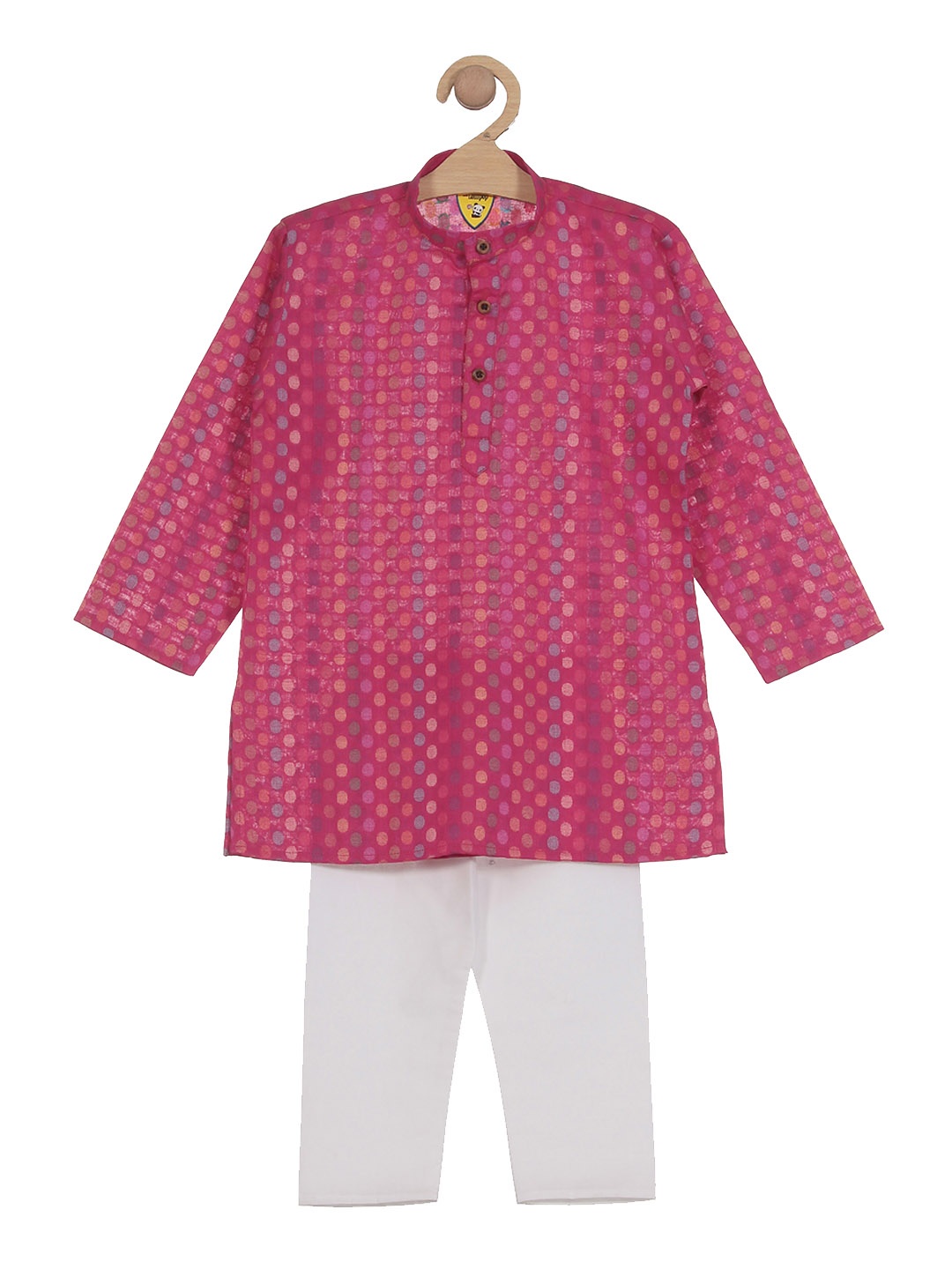 Lil Lollipop Boys Woven Design Mandarin Collar Pure Cotton Kurta With Pyjamas, Pink
Lil Lollipop Boys Woven Design Mandarin Collar Pure Cotton Kurta With Pyjamas, Pink