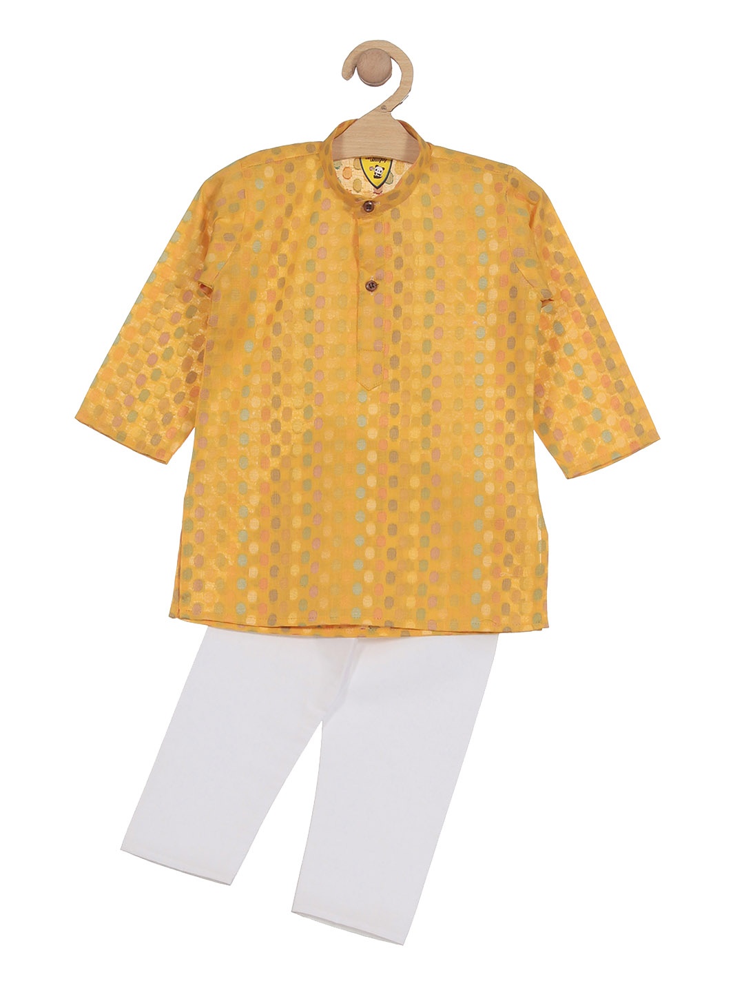 Lil Lollipop Boys Mandarin Collar Woven Design Pure Cotton Kurta with Pyjamas, Yellow
Lil Lollipop Boys Mandarin Collar Woven Design Pure Cotton Kurta with Pyjamas, Yellow