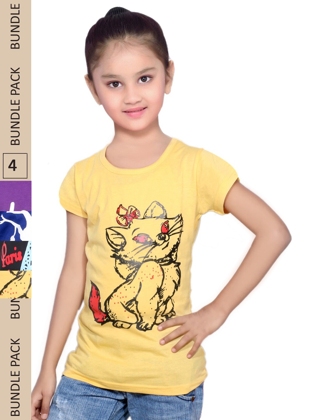 IndiWeaves Girls Multicoloured Typography 4 Printed Extended Sleeves Applique T-shirt, Multi
IndiWeaves Girls Multicoloured Typography 4 Printed Extended Sleeves Applique T-shirt, Multi