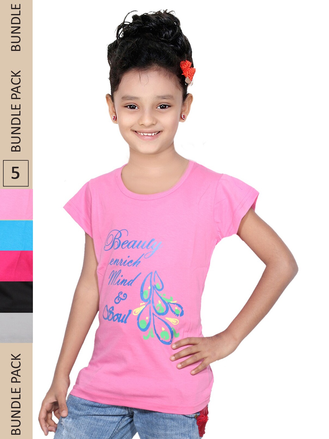 IndiWeaves Girls Multicoloured Typography 5 Printed Extended Sleeves Applique T-shirt, Multi
IndiWeaves Girls Multicoloured Typography 5 Printed Extended Sleeves Applique T-shirt, Multi