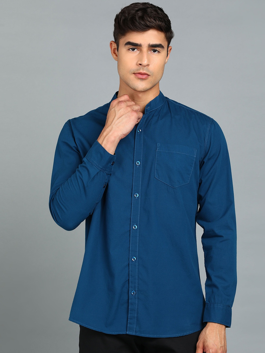 Urbano Fashion Mandarin Collar Slim Fit Opaque Pure Cotton Casual Shirt, Blue
Urbano Fashion Mandarin Collar Slim Fit Opaque Pure Cotton Casual Shirt, Blue
