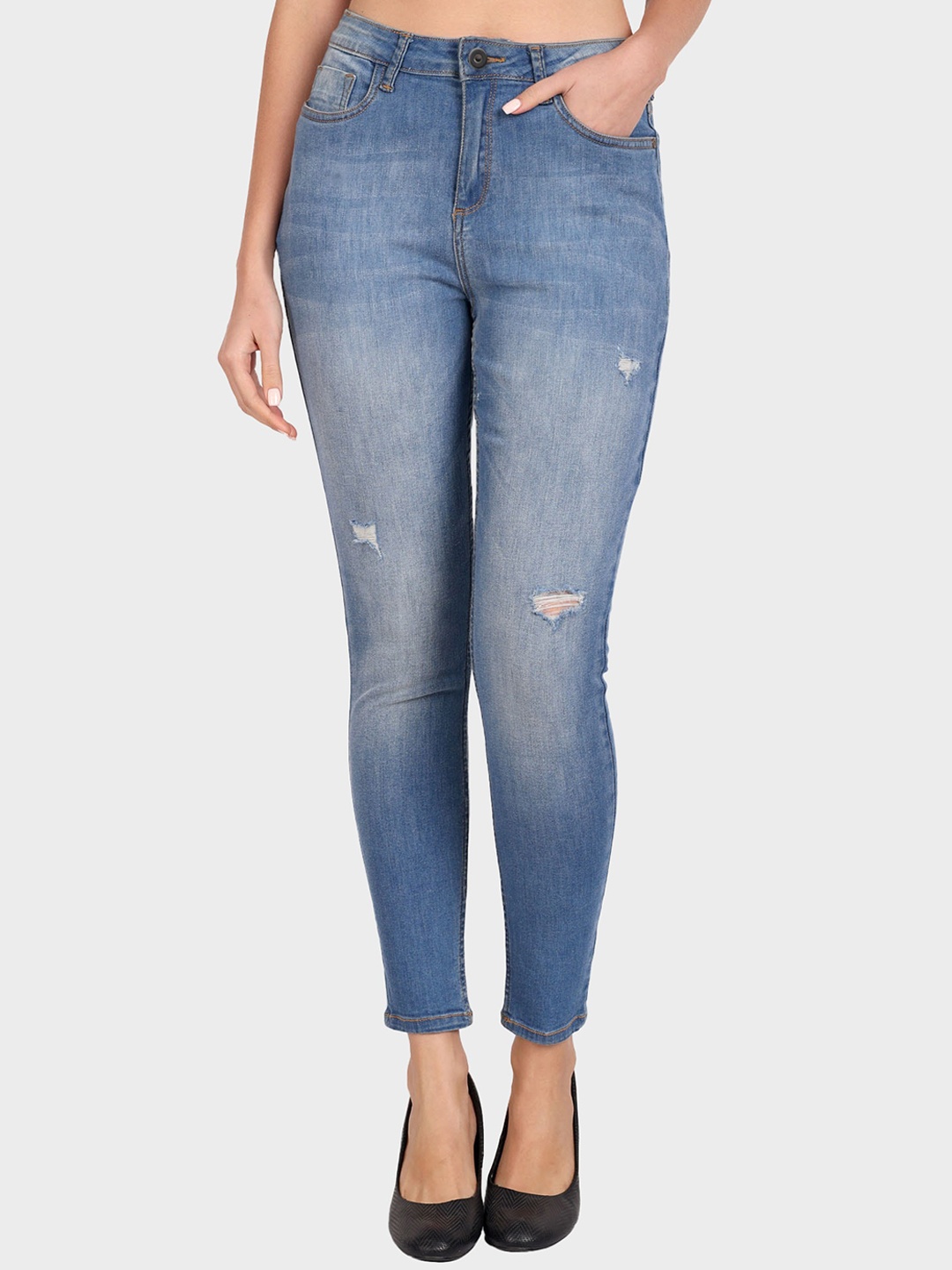DressBerry Women Blue Skinny Fit Mid-Rise Clean Look Light Fade Whiskers Denim Jeans
DressBerry Women Blue Skinny Fit Mid-Rise Clean Look Light Fade Whiskers Denim Jeans