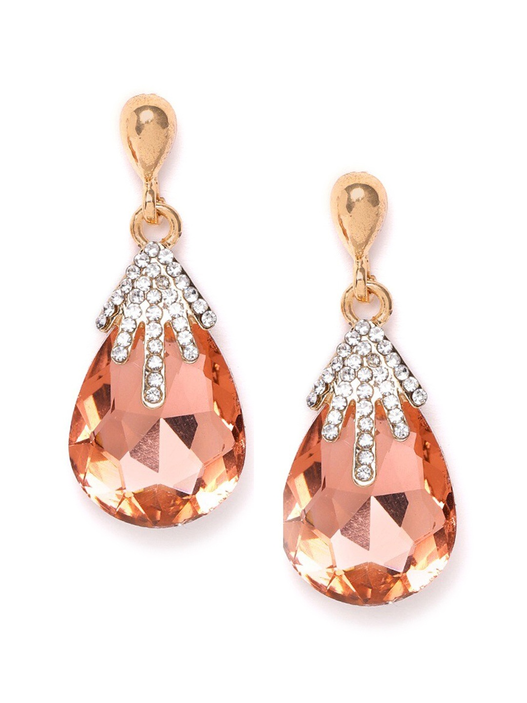 DressBerry Gold-Plated And Peach-Coloured Artificial Stones Contemporary Drop Earrings
DressBerry Gold-Plated And Peach-Coloured Artificial Stones Contemporary Drop Earrings