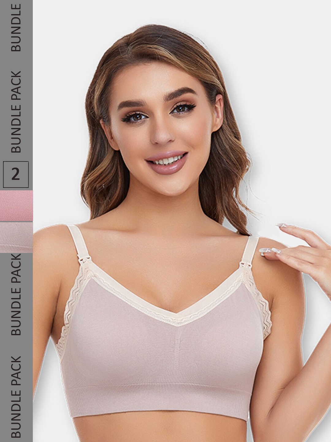 Momsoon Maternity Pack Of 2 Full Coverage Anti Microbial Seamless Maternity Bra, Brown
Momsoon Maternity Pack Of 2 Full Coverage Anti Microbial Seamless Maternity Bra, Brown