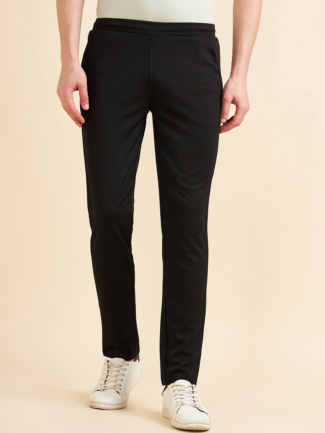 Sweet Dreams Black Men Mid-Rise Track Pants