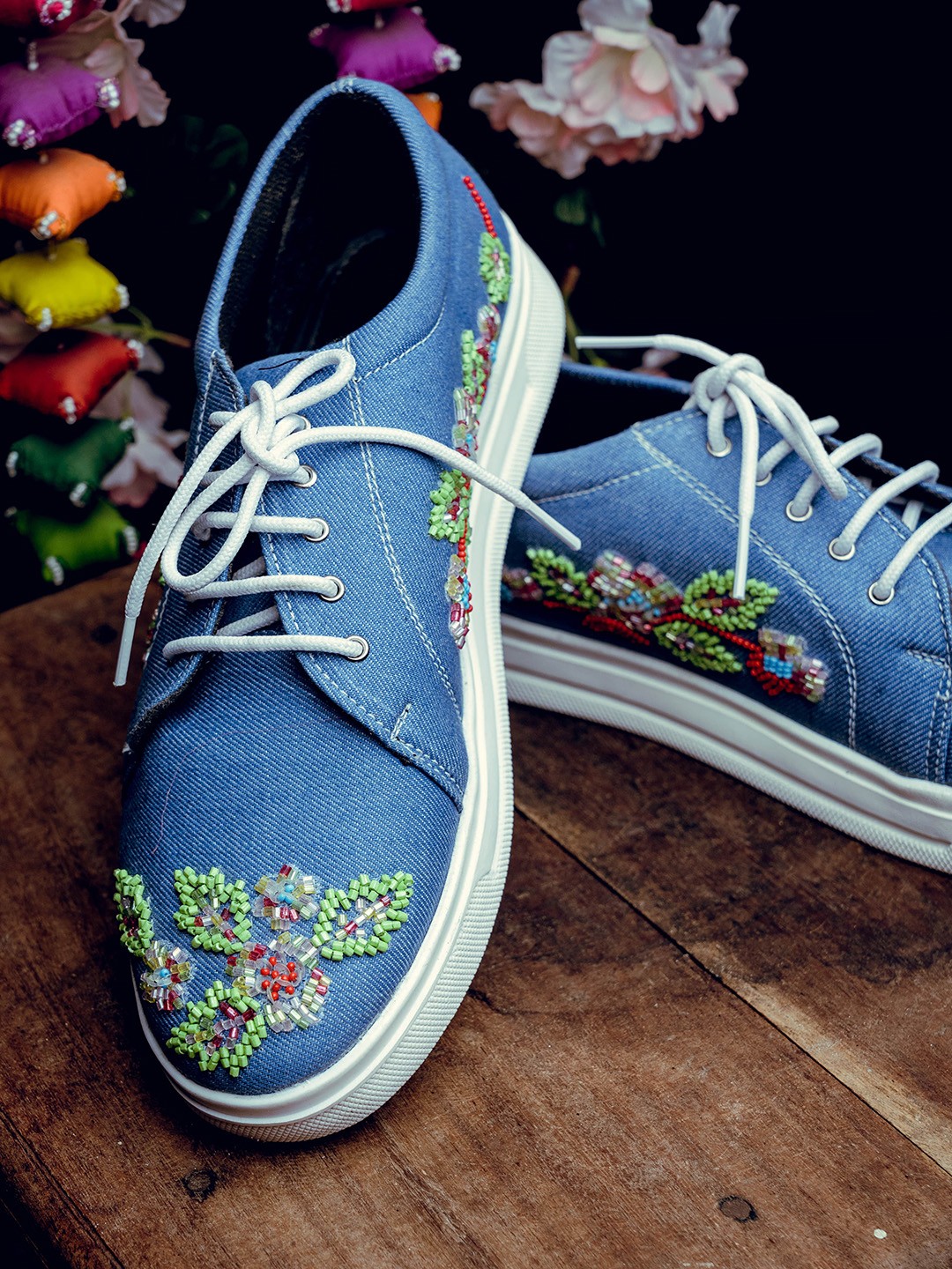 NR By Nidhi Rathi Women Embellished Lightweight Memory Foam Contrast Sole Sneakers, Blue
NR By Nidhi Rathi Women Embellished Lightweight Memory Foam Contrast Sole Sneakers, Blue