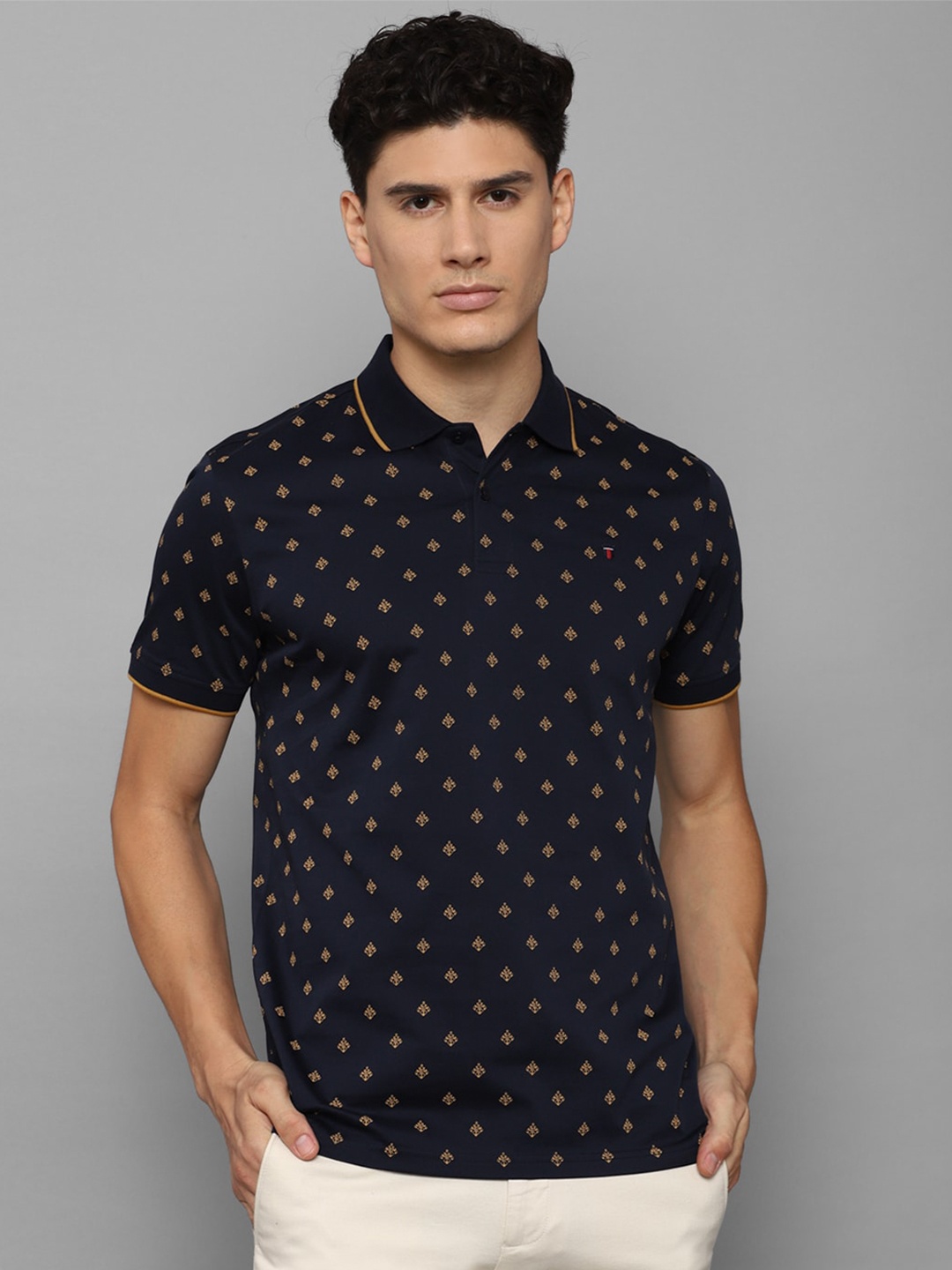 Louis Philippe Sport Conversational Printed Polo Collar Pure Cotton Slim Fit T-shirt, Navy blue
Louis Philippe Sport Conversational Printed Polo Collar Pure Cotton Slim Fit T-shirt, Navy blue