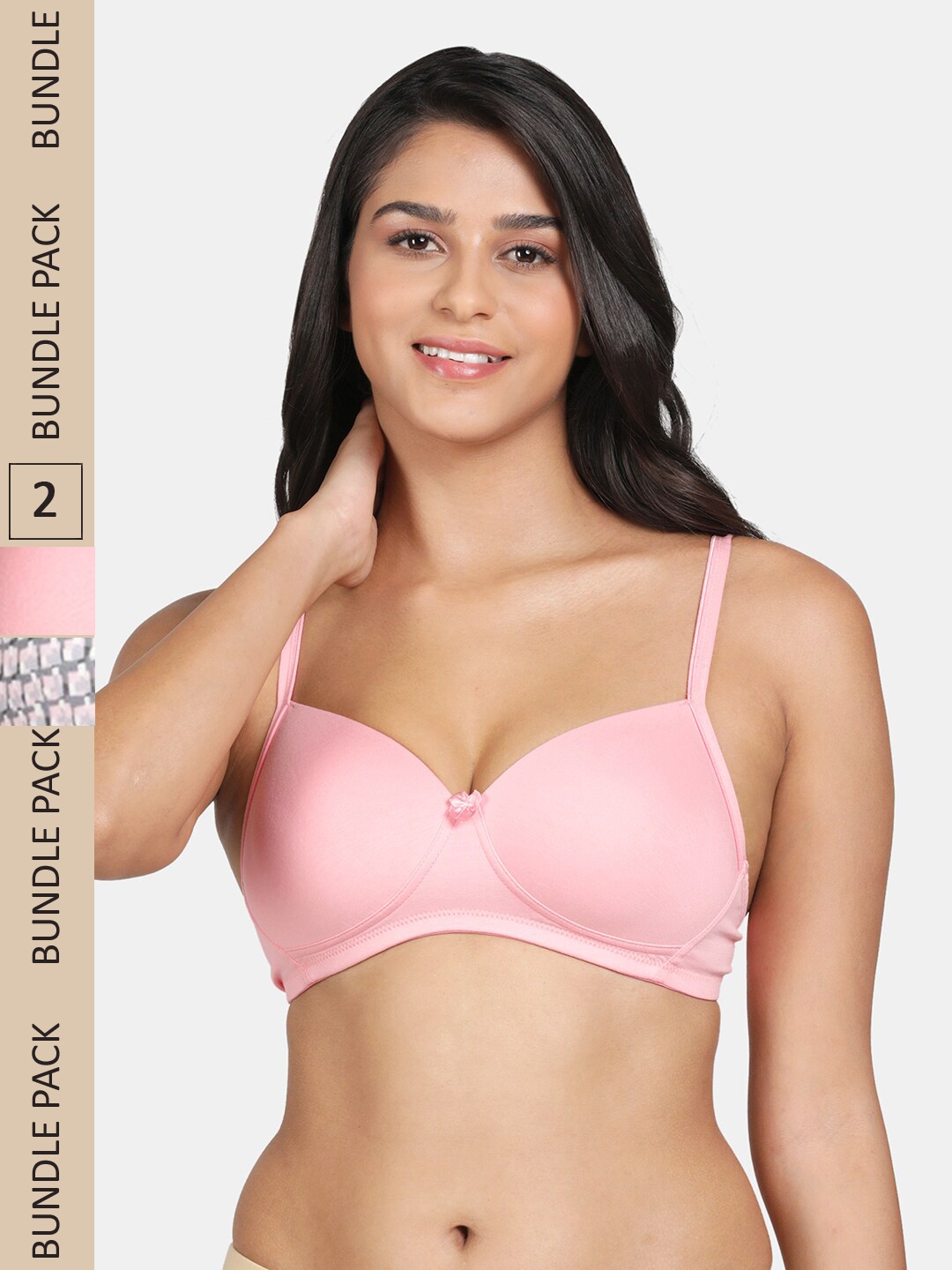 R&B Pack Of 2 Medium Coverage Underwired Lightly Padded All Day Comfort Cotton Bra, Pink
R&B Pack Of 2 Medium Coverage Underwired Lightly Padded All Day Comfort Cotton Bra, Pink