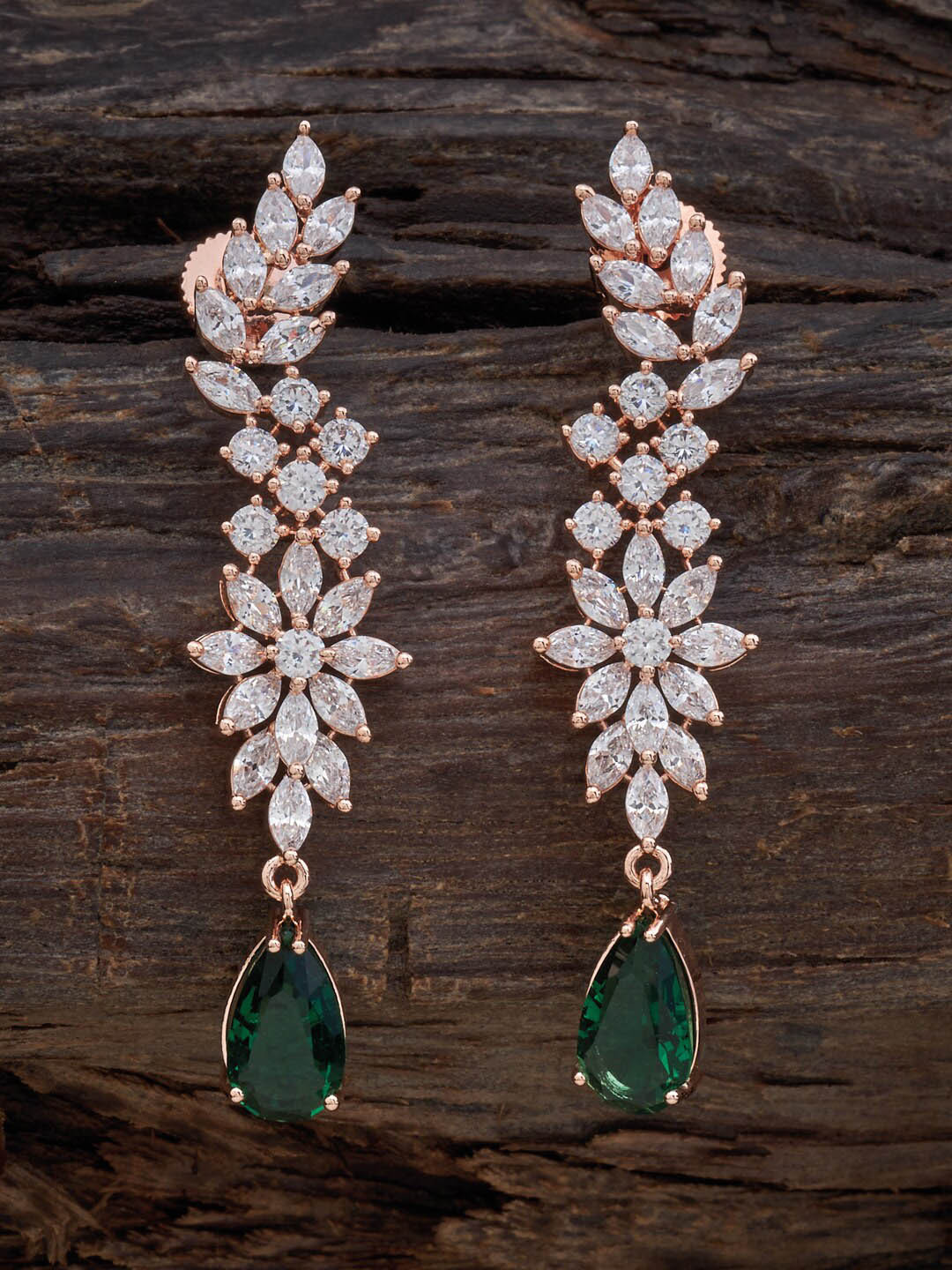 Kushal's Fashion Jewellery Rose Gold-Plated Cubic Zirconia Feather Shaped Drop Earrings
Kushal's Fashion Jewellery Rose Gold-Plated Cubic Zirconia Feather Shaped Drop Earrings
