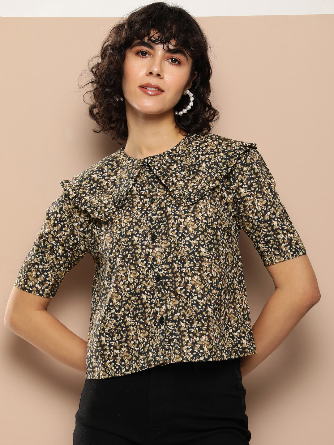 encore by INVICTUS Floral Printed Casual Shirt, Olive 
encore by INVICTUS Floral Printed Casual Shirt, Olive