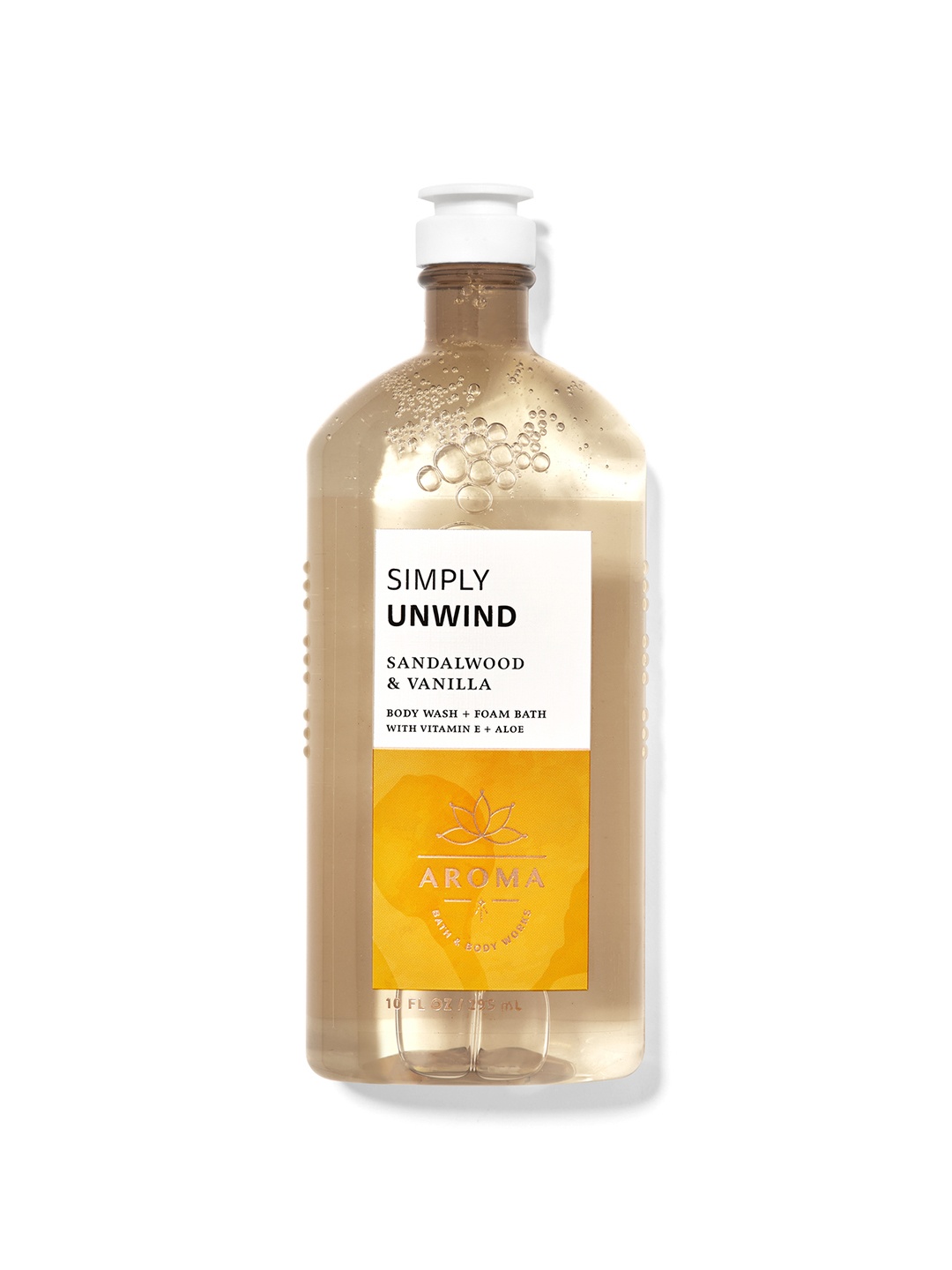 Bath & Body Works Simply Unwind Sandalwood & Vanilla Body Wash + Foam Bath - 295ml, Yellow
Bath & Body Works Simply Unwind Sandalwood & Vanilla Body Wash + Foam Bath - 295ml, Yellow