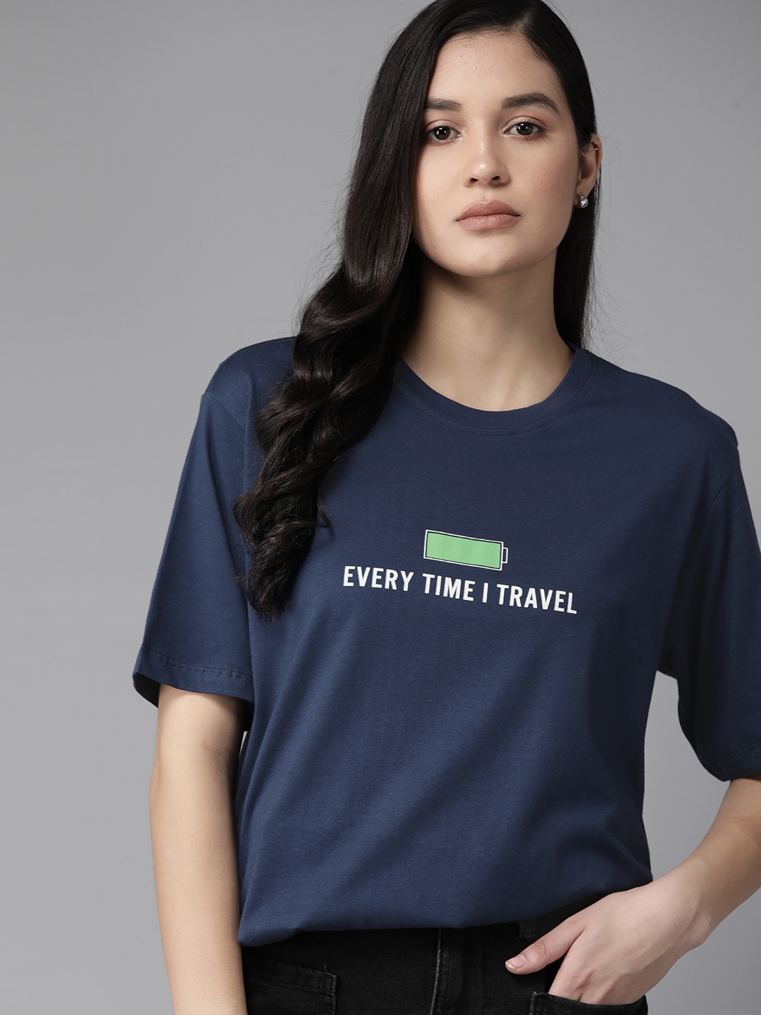 The Roadster Lifestyle Co. Printed Drop-Shoulder Sleeves Oversized Cotton T-shirt, Navy blue
The Roadster Lifestyle Co. Printed Drop-Shoulder Sleeves Oversized Cotton T-shirt, Navy blue