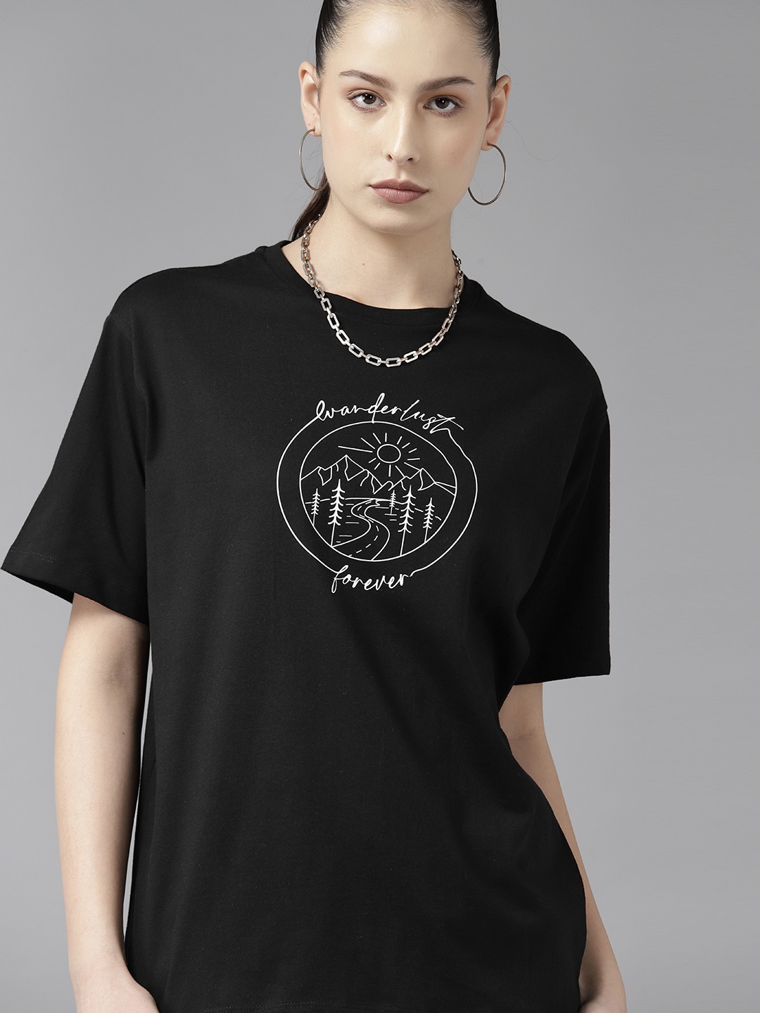 The Roadster Lifestyle Co. Printed Drop-Shoulder Sleeves Pure Cotton Oversized T-shirt, Black
The Roadster Lifestyle Co. Printed Drop-Shoulder Sleeves Pure Cotton Oversized T-shirt, Black