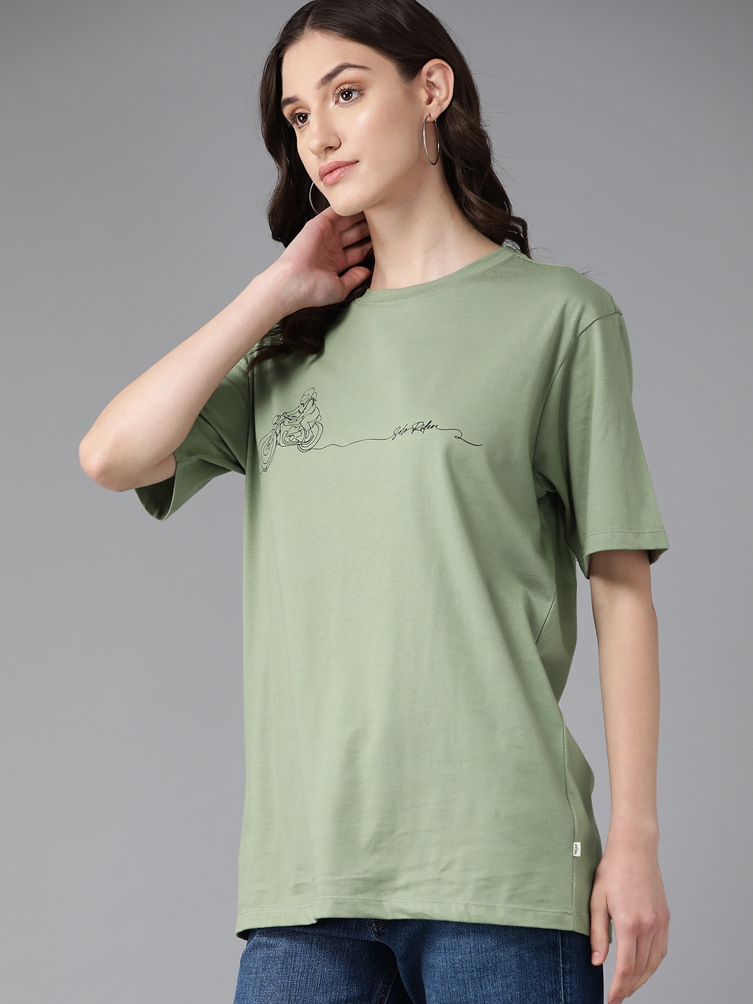 The Roadster Lifestyle Co. Printed Drop-Shoulder Sleeves Pure Cotton Oversize T-shirt, Green
The Roadster Lifestyle Co. Printed Drop-Shoulder Sleeves Pure Cotton Oversize T-shirt, Green