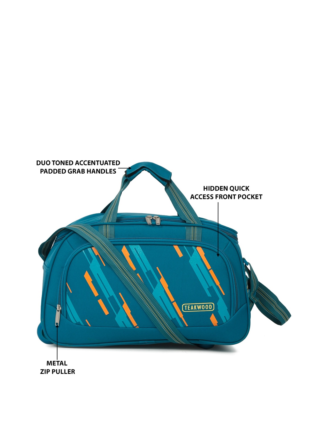 Teakwood Leathers Printed Medium Duffel Bag, Teal