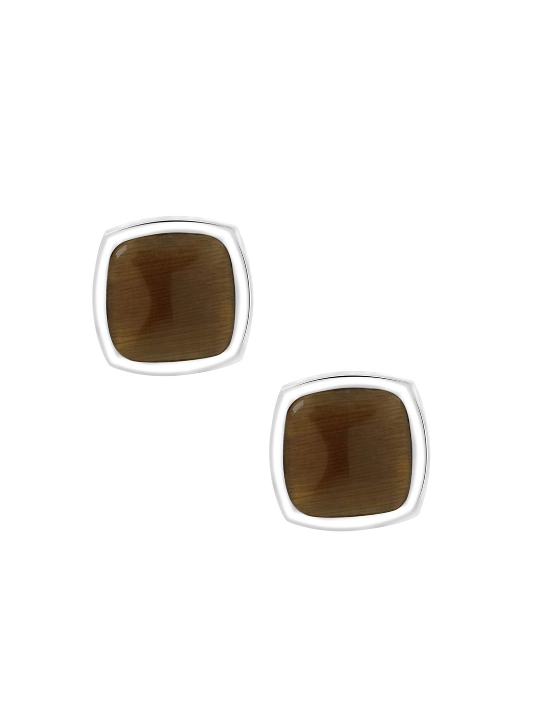 ZIVOM Geometric Crystal Formal Shirt Cufflinks, Silver