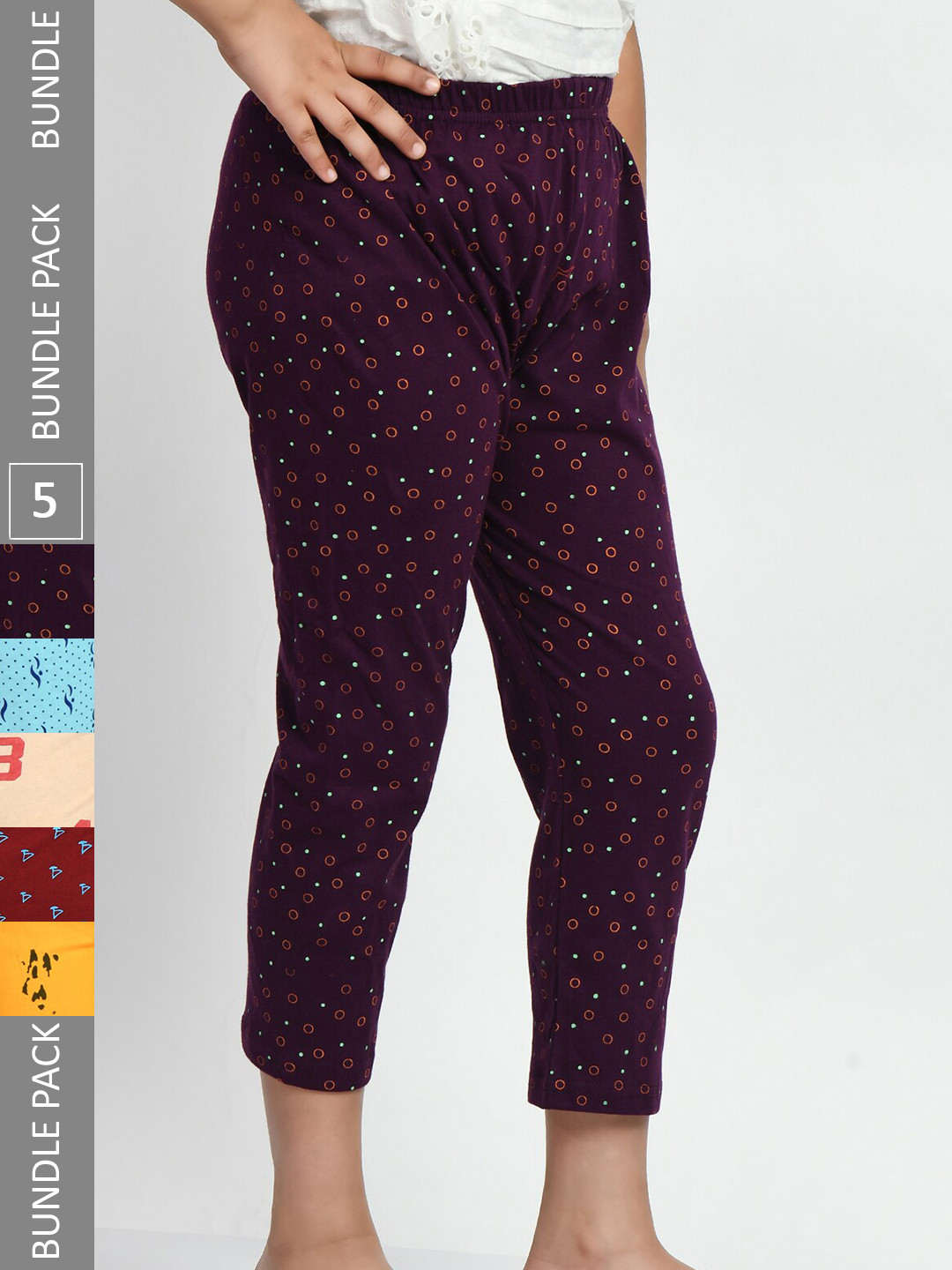 BAESD Girls Pack Of 5 Conversational Printed High Rise Pure Cotton Capris, Orange 
BAESD Girls Pack Of 5 Conversational Printed High Rise Pure Cotton Capris, Orange