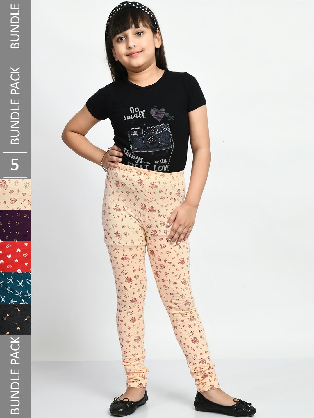 BAESD Girls Pack Of 5 Printed Pure Cotton Super Soft Churidar-Length Leggings, Cream
BAESD Girls Pack Of 5 Printed Pure Cotton Super Soft Churidar-Length Leggings, Cream