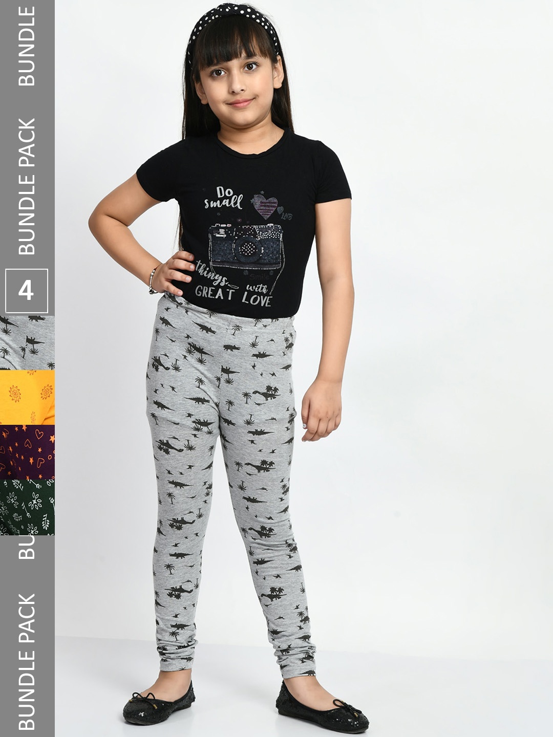 BAESD Girls Pack Of 4 Printed Pure Cotton Super Soft Churidar-Length Leggings, Multi
BAESD Girls Pack Of 4 Printed Pure Cotton Super Soft Churidar-Length Leggings, Multi