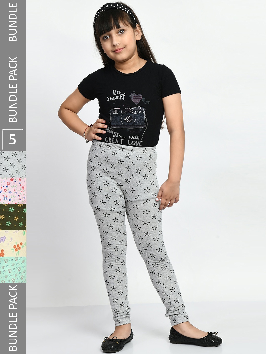 BAESD Girls Pack of 5 Printed Super Soft Pure Cotton Churidar- Length Leggings, Grey
BAESD Girls Pack of 5 Printed Super Soft Pure Cotton Churidar- Length Leggings, Grey