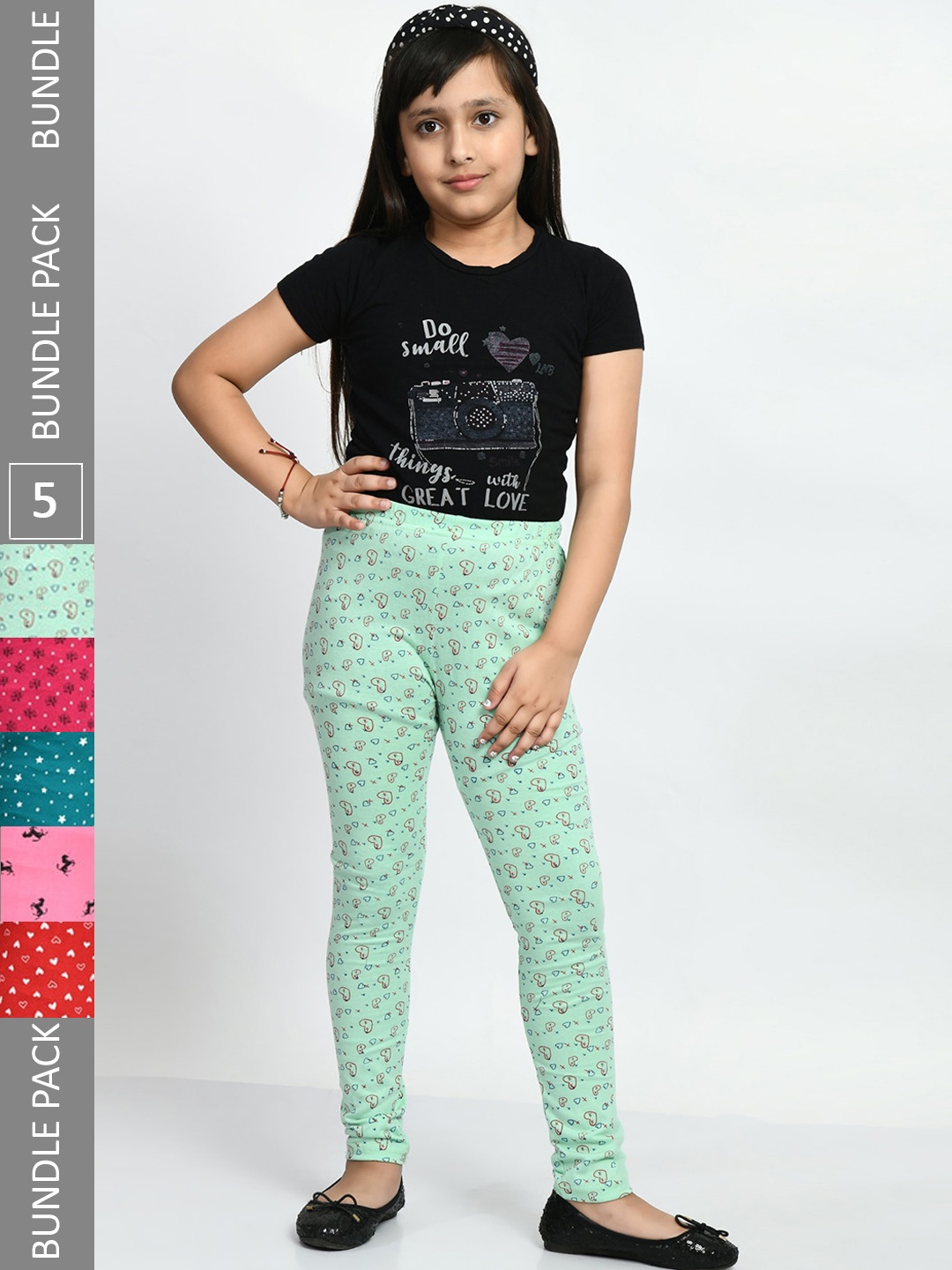 BAESD Girls Pack Of 5 Allover Printed Pure Cotton Churidar-Length Leggings, Pink
BAESD Girls Pack Of 5 Allover Printed Pure Cotton Churidar-Length Leggings, Pink
