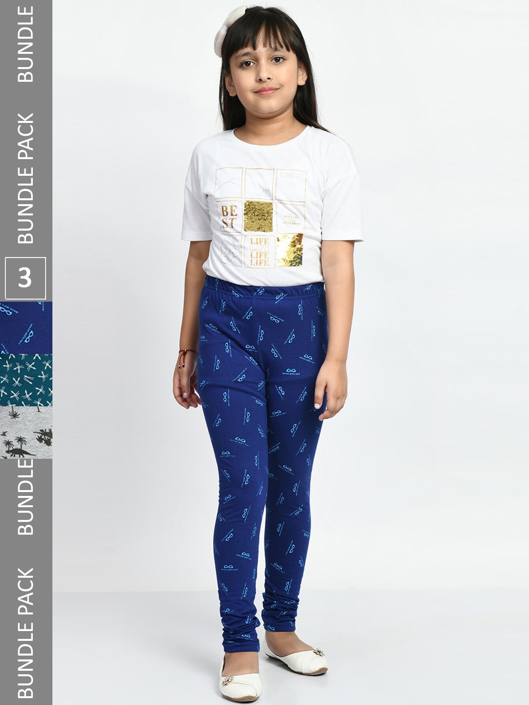 BAESD Girls Pack Of 3 Printed Super Soft Pure Cotton Churidar-Length Leggings, Blue
BAESD Girls Pack Of 3 Printed Super Soft Pure Cotton Churidar-Length Leggings, Blue