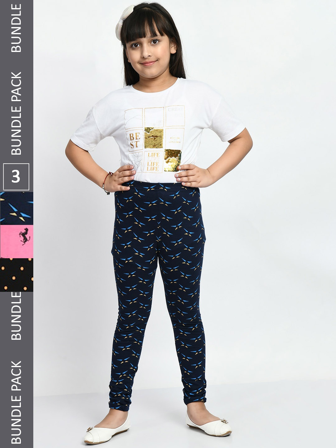BAESD Girls Pack Of 3 Conversational Printed Pure Cotton Churidar-Length Leggings, Pink
BAESD Girls Pack Of 3 Conversational Printed Pure Cotton Churidar-Length Leggings, Pink