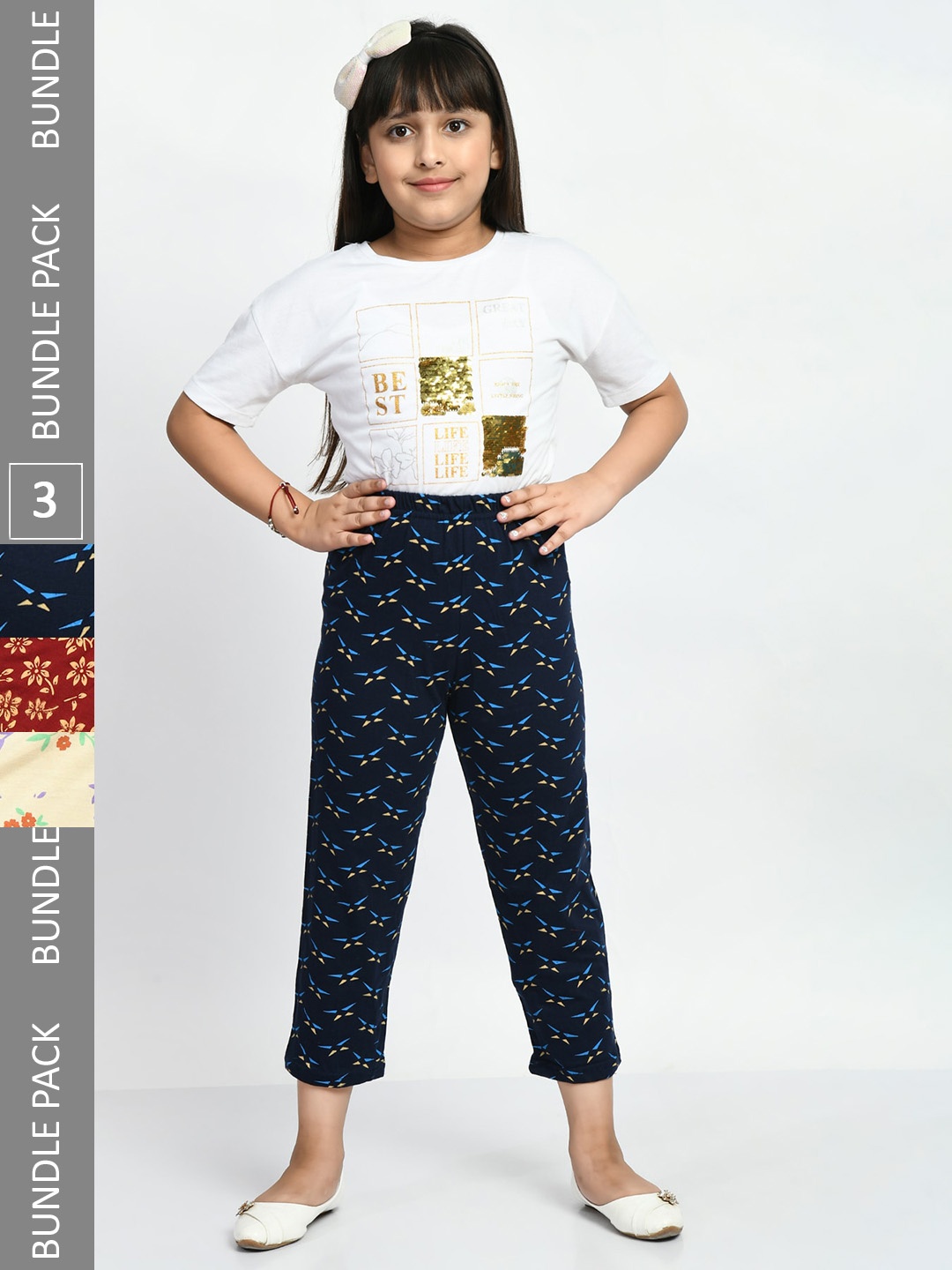 BAESD Girls Pack Of 3 Conversational Printed Pure Cotton Lounge Pants, Navy blue
BAESD Girls Pack Of 3 Conversational Printed Pure Cotton Lounge Pants, Navy blue