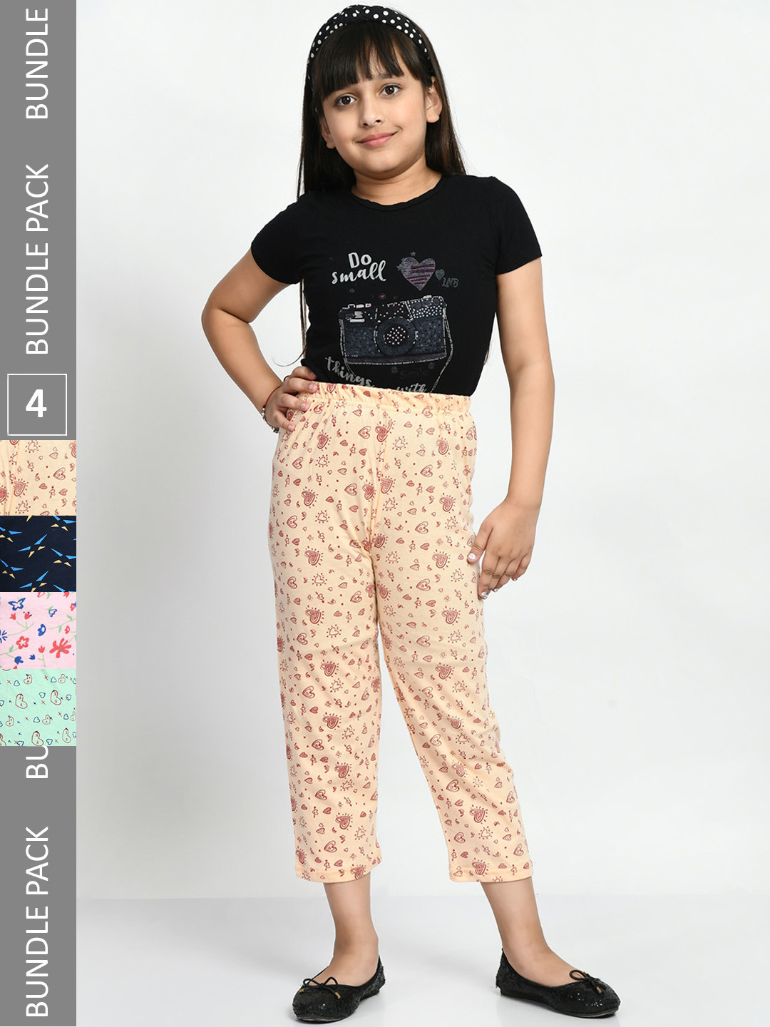 BAESD Girls Pack Of 4 Printed Pure Cotton Lounge Pants, Cream 
BAESD Girls Pack Of 4 Printed Pure Cotton Lounge Pants, Cream